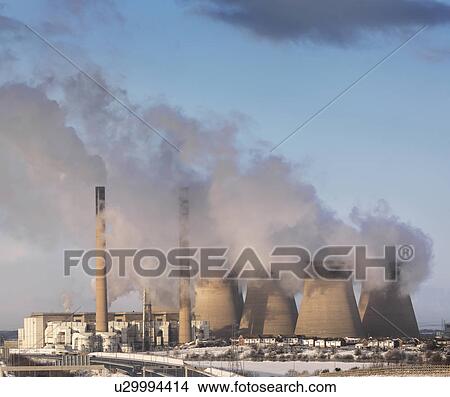 Picture - Coal Fired Power Station With Snow. Fotosearch