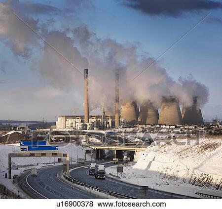 Stock Photo - Coal Fired Power Station With Snow. Fotosearch