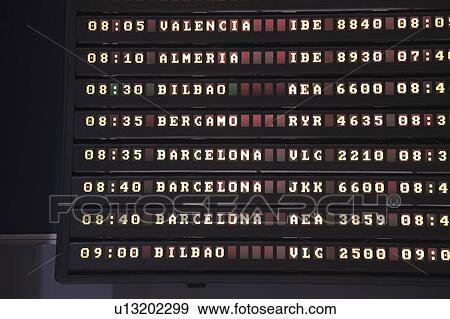 Departure board in airport View Large Photo Image Stock Photo - Departure board in airport. Fotosearch