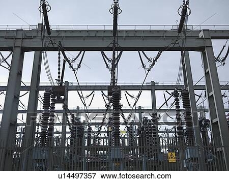 Electrical Switching Station View Large Photo Image Stock Photo - Electrical Switching Station. Fotosearch