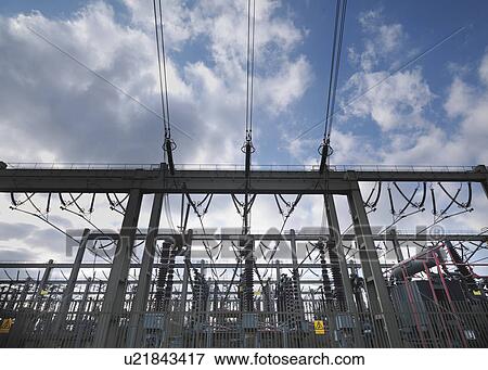 Electrical Switching Station View Large Photo Image Stock Photo - Electrical Switching Station. Fotosearch