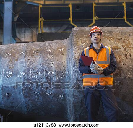 Engineer With Forged Steel View Large Photo Image Stock Photo - Engineer With Forged Steel. Fotosearch