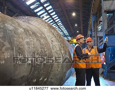 Engineers With Forged Steel View Large Photo Image Stock Photo - Engineers With Forged Steel. Fotosearch