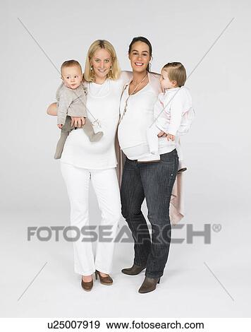 Stock Photo - Expectant mothers with babies. Fotosearch