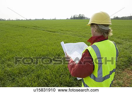 Female surveying countryside View Large Photo Image Stock Image - Female surveying countryside. Fotosearch