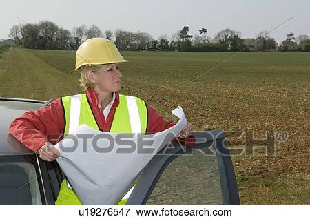 Female surveying countryside View Large Photo Image Stock Photo - Female surveying countryside. Fotosearch