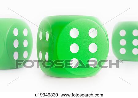 Green Dice all with sides of sixes View Large Photo Image Stock Image - Green Dice all with sides of sixes. Fotosearch