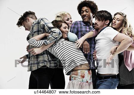 Interconnected group of young adults View Large Photo Image Stock Photo - Interconnected group of young adults. Fotosearch