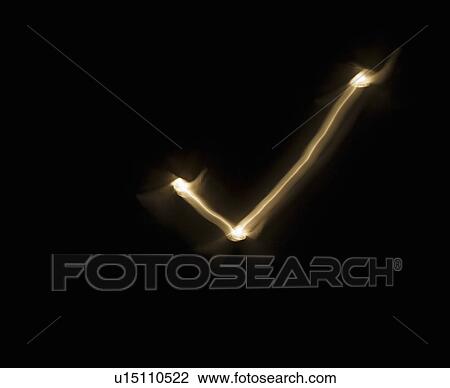 Stock Image - Light streak forming a tick. Fotosearch
