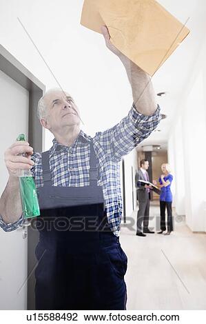 Man cleaning window View Large Photo Image Stock Image - Man cleaning window. Fotosearch