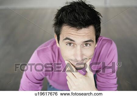 Stock Photograph - Man thinking. Fotosearch