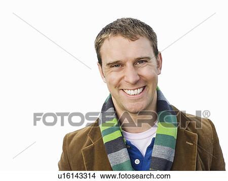 Picture - Portrait of man smiling at camera. Fotosearch