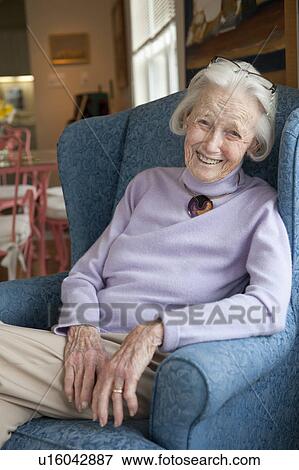 Stock Photo - Portrait of senior woman. Fotosearch