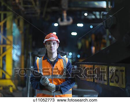 Portrait Of Steel Engineer In Factory View Large Photo Image Stock Image - Portrait Of Steel Engineer In Factory. Fotosearch