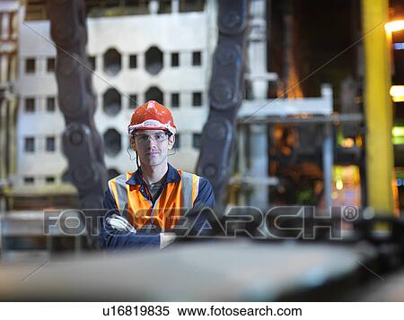 Stock Photography - Portrait Of Steel Engineer In Factory. Fotosearch