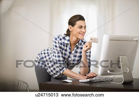 Pregnant woman doing online-shopping View Large Photo Image Stock Image - Pregnant woman doing online-shopping. Fotosearch