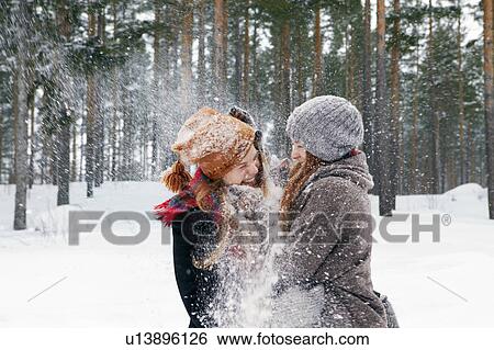 Stock Photograph - Snow fight. Fotosearch