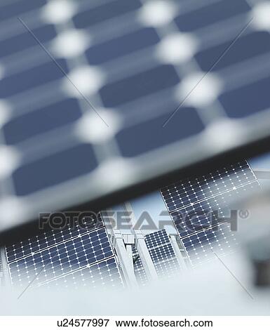 Solar power station out of focus panel View Large Photo Image Stock Photo - Solar power station out of focus panel. Fotosearch