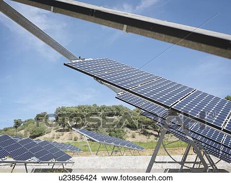 Solar power station, side view View Large Photo Image Picture - Solar power station, side view. Fotosearch