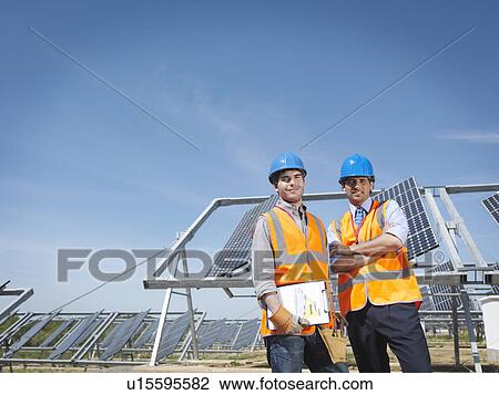 Spanish solar power station with workers View Large Photo Image Stock Image - Spanish solar power station with workers. Fotosearch