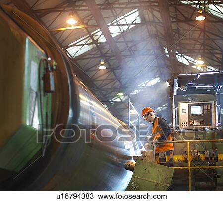 Steel Engineer Inspecting Lathe View Large Photo Image Stock Image - Steel Engineer Inspecting Lathe. Fotosearch