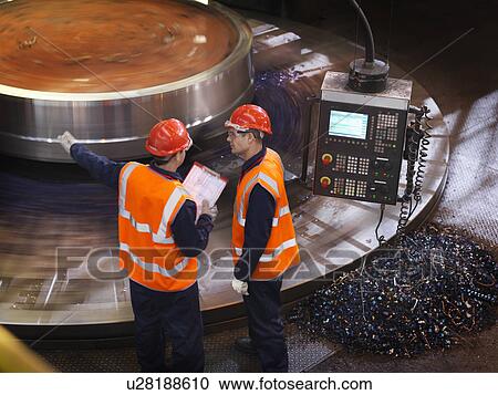 Steel Engineers With Lathe View Large Photo Image Stock Image - Steel Engineers With Lathe. Fotosearch