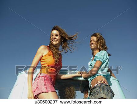 Teenage girls on back of pickup truck View Large Photo Image Stock Photo - Teenage girls on back of pickup truck. Fotosearch