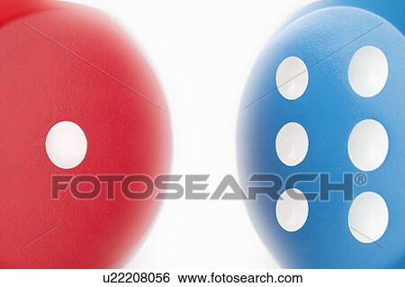 Stock Photograph - Two dice with a six and a one showing. Fotosearch