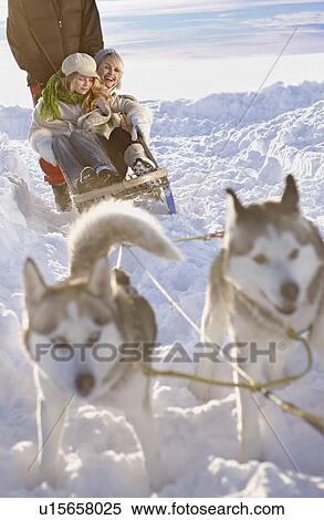 Stock Photography - Winter tour with dog sledge. Fotosearch
