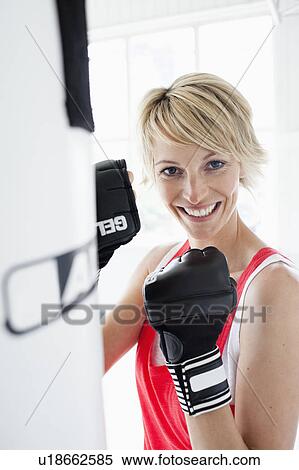 Woman boxing View Large Photo Image Stock Photography - Woman boxing. Fotosearch