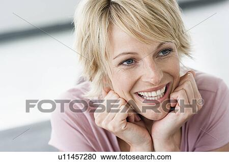 Stock Image - Woman laughing. Fotosearch