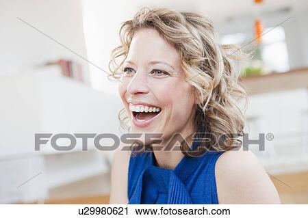 Stock Image - Woman laughing. Fotosearch