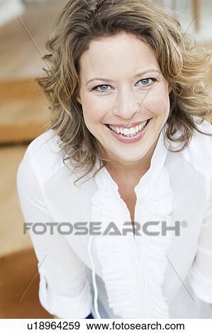 Stock Photo - Woman Portrait smiling. Fotosearch