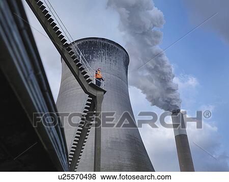 Worker At Coal Fired Power Station View Large Photo Image Stock Photo - Worker At Coal Fired Power Station. Fotosearch