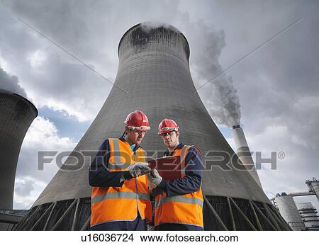 Picture - Workers At Coal Fired Power Station. Fotosearch