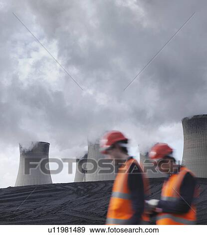 Workers At Coal Fired Power Station View Large Photo Image Stock Photo - Workers At Coal Fired Power Station. Fotosearch