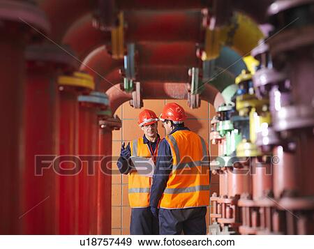 Stock Photo - Workers In Coal Fired Power Station. Fotosearch