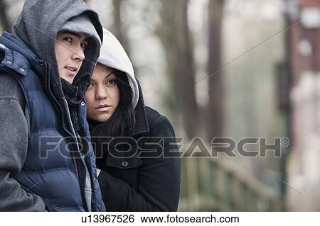 Young couple in winter View Large Photo Image Stock Photograph - Young couple in winter. Fotosearch