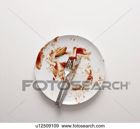 Stock Photo - A dirty plate. Fotosearch