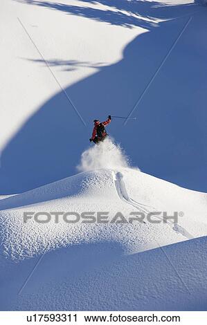 Stock Image - A skier jumping. Fotosearch
