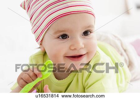 Picture - baby girl portrait. Fotosearch