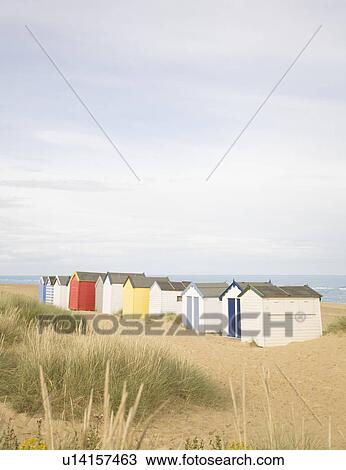 Stock Image - Beach huts. Fotosearch