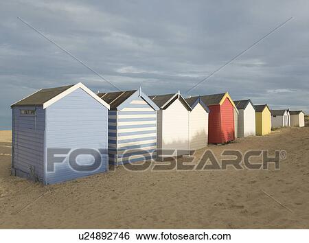 Stock Photograph - beach huts. Fotosearch