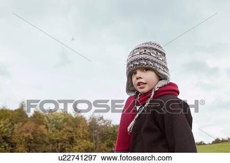 Stock Photo - Boy with beanie. Fotosearch