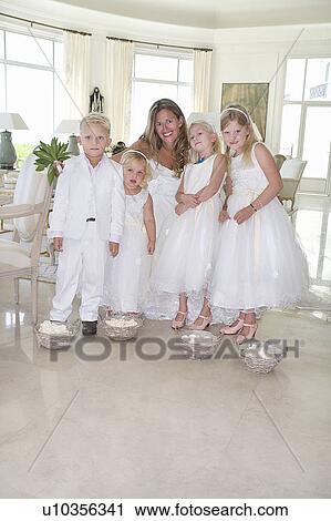 Bride with children portrait View Large Photo Image Stock Image - Bride with children portrait. Fotosearch