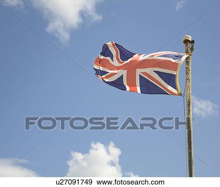 Stock Photo - British Union Standard flag against sky. Fotosearch