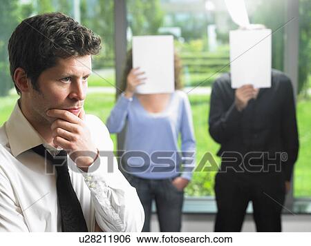 Stock Photograph - Business man thinking. Fotosearch