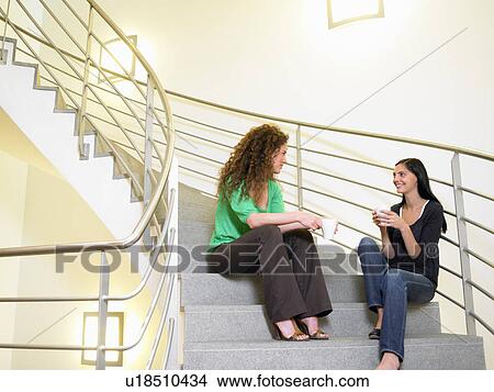 Picture - Business women on coffee break. Fotosearch