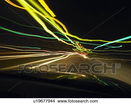 Car light's effects in the night View Large Photo Image Picture - Car light's effects in the night. Fotosearch