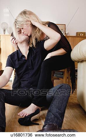 Stock Photograph - couple kissing. Fotosearch